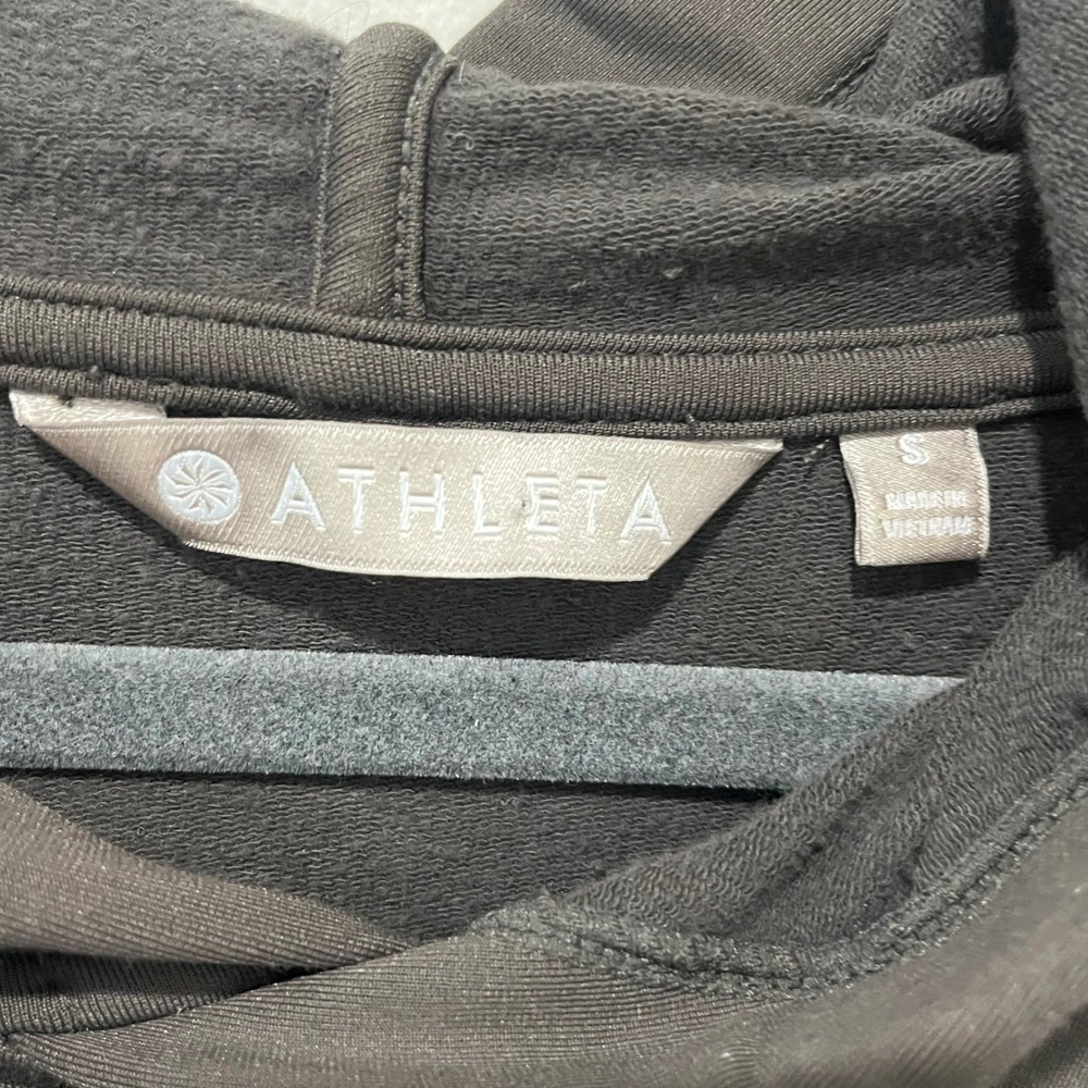 Athleta Surrey Hills Sweatshirt Dress Dark Olive‎ Green Long Sleeve Pocket Small - Picture 4 of 7